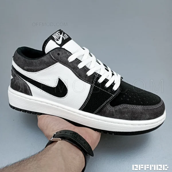 نایک جردن 1 ساق کوتاه طوسی مشکی سفید